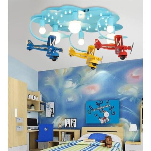 Newly LED Children Lights Children Ceiling Lamp Color Plane Design Decora Bedroom Light E27 110V 220V Remote Controller Included