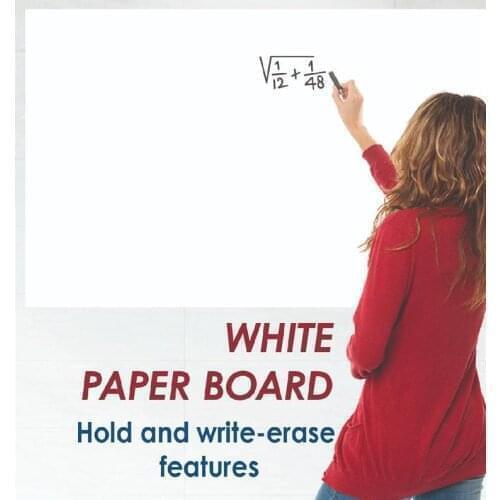 Practicpaper White Paper Board Magnet Sticker Board Self-adhesive Decal For Erasable Writing Painting Whiteboard Five Pieces cork board notice board magnetic board cake board chopping board fridge board marker wall