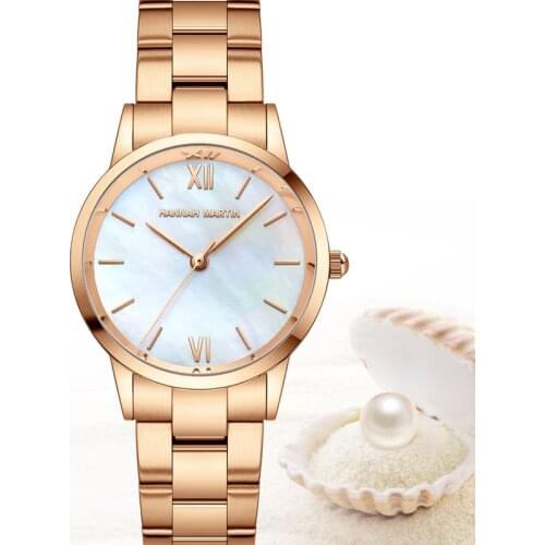 2021 Luxury Brand Unique Design Women Fashionable 316L Stainless Steel Band Colorful Mother of Pearl Dial Ladies Watch