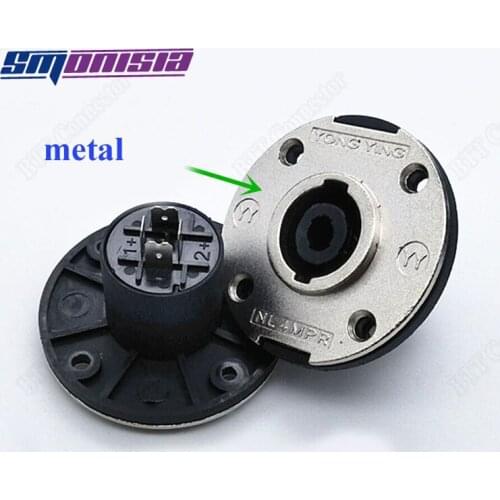 Smonisia 10pcs 4-pin Cannon XLR Female Plug Receptacle with Round Metal Bracket for Loudspeaker Box Stereo System