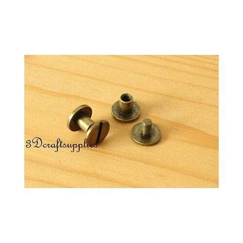 Chicago screw for belt bag purse 9 mm x 5 mm Anti brass screws rivets Concho screw 20pieces H25