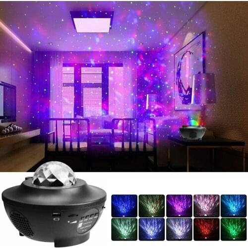 Starry Projector Night Light Music Ocean Wave Projector Light Star Sky Projector Light with Bluetooth Music Speaker