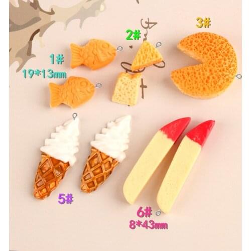 10pcs Mix Resin fish Biscuit craker cookie charms cabochon decoration craft ornament fittings DIY food pendant jewelry material