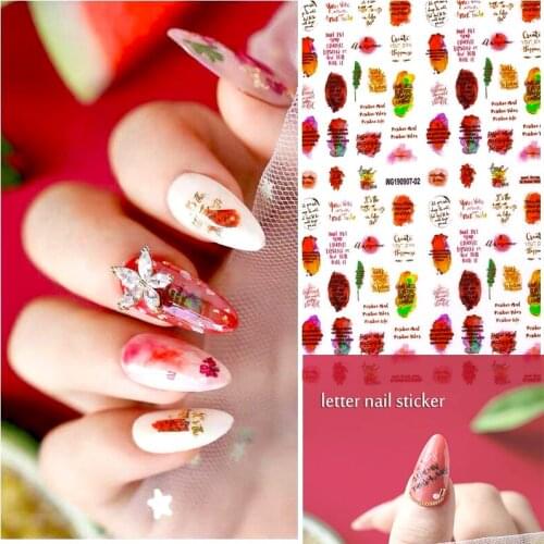 1 sheet 3d Nail Art Sticker Adhesive Sticker Decals Tool DIY Nail Decoration colorful letter Nail Art Tattoo Decoration Z0230