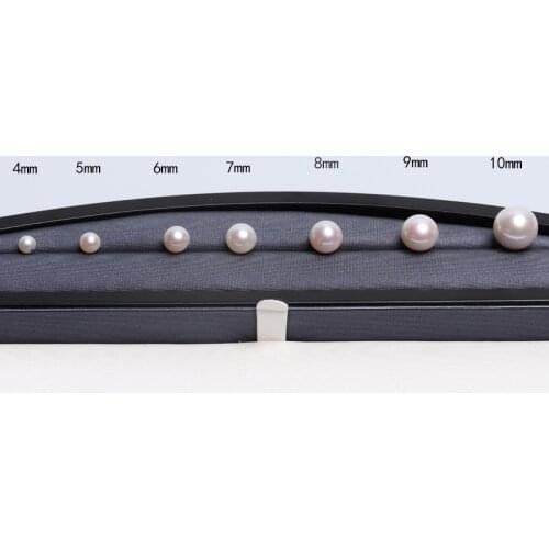 5-5.5mm 8-8.5mm Round Freshwater Pearl Popular High Luster Natural Pearls with Half Hole