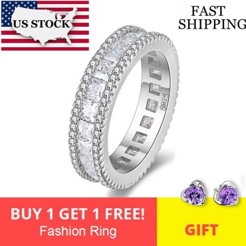 US STOCK 5% Uloveido Crystal Wedding Rings for Women Jewelry Vintage Womens Zircon Ring Bague Femme Aneis Anelli Ringen PJ4279