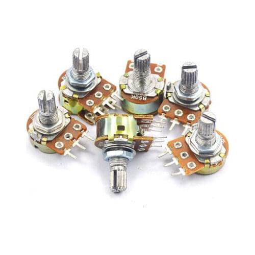5pcs WH148 3Pin 15mm Potentiometer B1K B2K B5K B10K B20K B50K B100K B250K B500K B1M 1K 2K 5K 10K 20K 50K 100K 250K 500K 1M