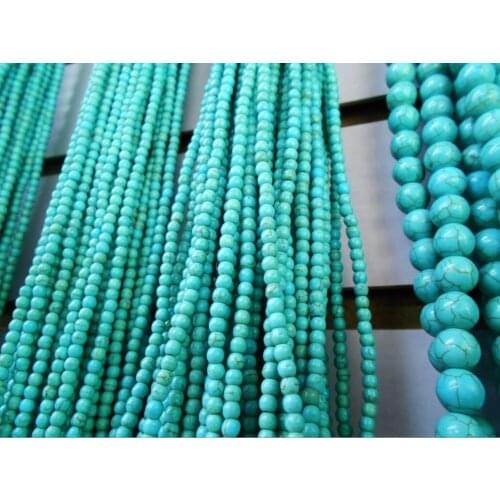Turquoise Hot Sale Approx 39cm/strand Natural Green Stone Beads 4/6/8MM Pick Size For Jewelry DIY Bracelet Necklace