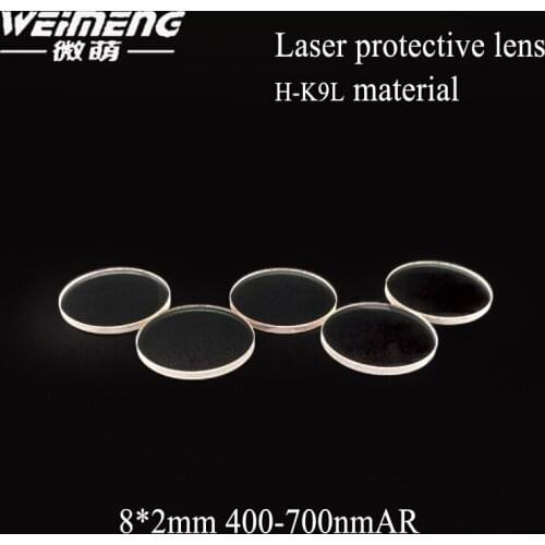Weimeng brand lens protective windows 8*2mm 400-700nm T> 99% h-k9l laser protective lens & window film for laser cut machine