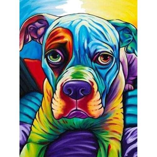 DIY 5D Diamond Painting Animal Dog Pet Cross Stitch Kit Full Drill Embroidery Mosaic Art Picture of Rhinestones Home Decor Gift