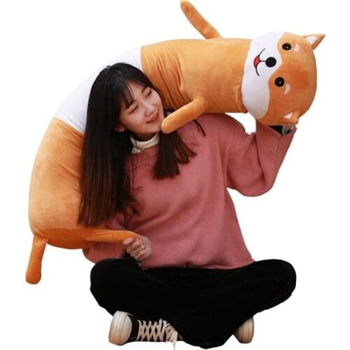 Dorimytrader new kawaii hot animal chick hamster panda Shiba Inu Long pillow cushion anime plush toy for kids lover gift 140cm