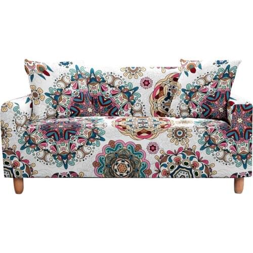 Bohemian Sofa Cover Stretch Slipcovers Elastic Armchair Cover 2 / 3 Seaters Couch Cover for Living Room Home Decoration