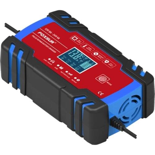 FOXSUR 8-Amp Fully-Automatic Professional Smart Charger, 12V and 24V Battery Charger, Battery Maintainer