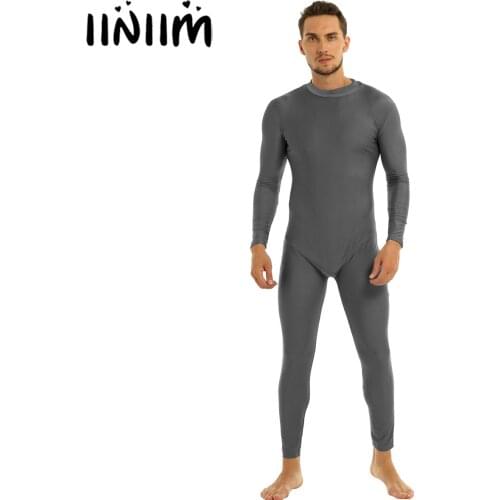 Iiniim Mens Male Lingerie Overalls Costumes Tight Skinny Unitard Bodysuit Jumpsuit Dancewear Jockstraps Pouch Teddies Costumes