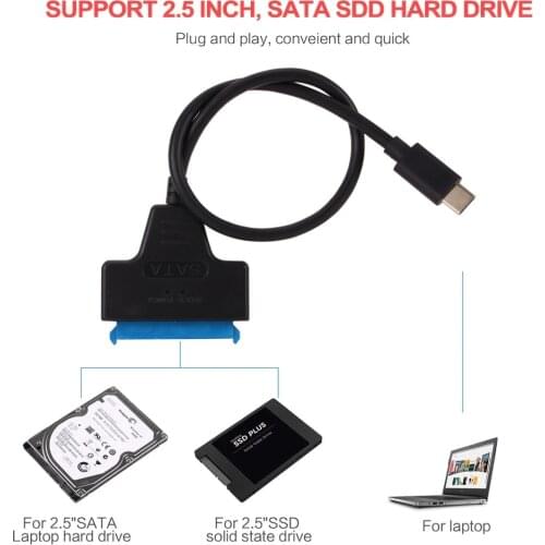 Kebidu Sata type-c Cable USB 3.1 to SATA 22Pin Adapter Cable Adapter Suport 2.5 Inches External SSD HDD Hard Drive 22 Pin