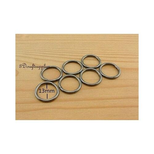 Metal O rings O-ring purse ring connector gunmetal 12mm 1/2 inch 40pcs U124
