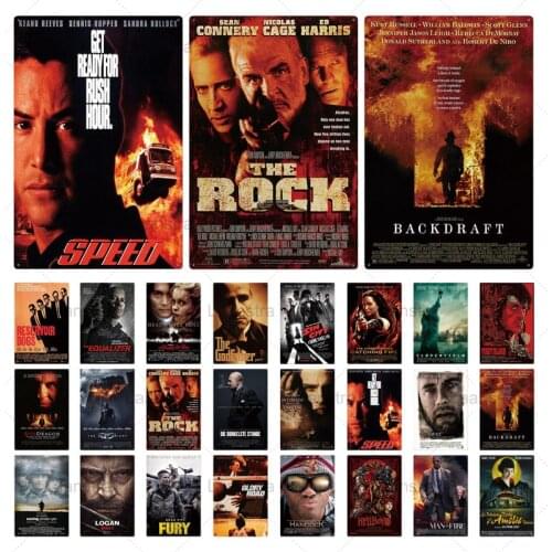 Metal Tin Sign Famous Classic Movie Signs Vintage Movie Poster Wall Art Decor For Camera Music Cafe Pub Club Bar Iron Plaque