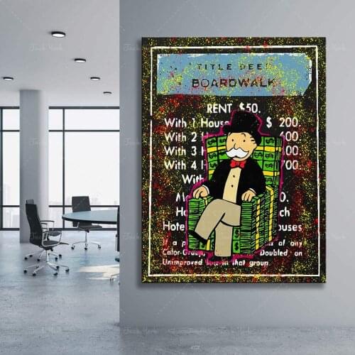 Monopoly Canvas FRAMED | Monopoly print by Alessio Cacciatore inspiration of Alec Monopoly Art