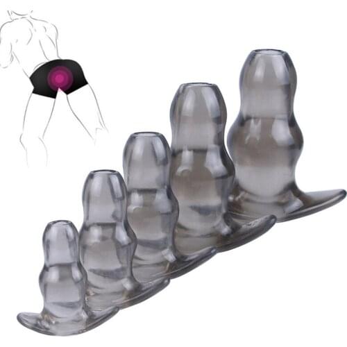 Soft Silicone Hollow Dildo Butt Plug Anal Sex Toys For Women Men Prostate Massager Anal Plug Expanding Stimulator Adult Product
