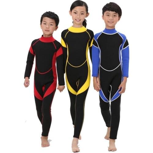 Neoprene Long Sleeves Wetsuits Diving Suits for Boys/Girls Children Rash Guards One Pieces Surfing Swim Snorkel child