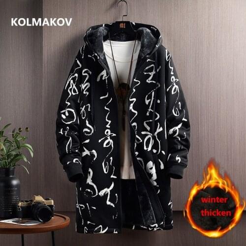 2021 new arrival winter coat men hooded thick Letters pattern jackets men,mens casual high quality trench coat,size M-5XL FY036