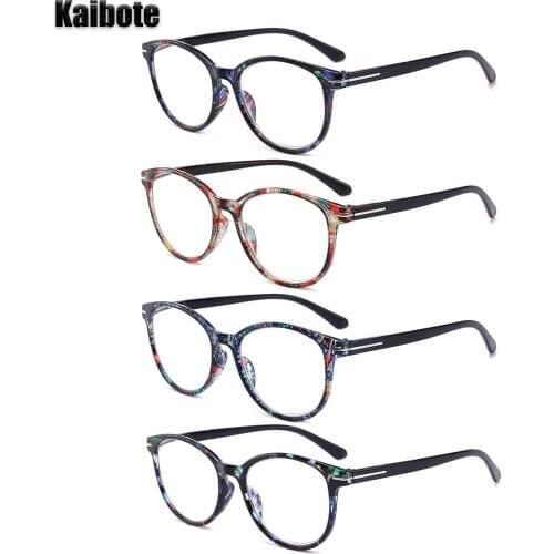Kaibote 4 Pack Retro Reading Glasses Round Colorful Readers Eyewear +1.0 1.5 2.0 2.5 3.0 3.5 4.0 Men Women Presbyopic Eyeglasses