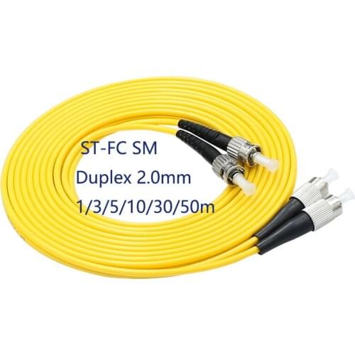Fiber Optic Patch Cable ST/UPC-FC/UPC Singlemode Duplex Fiber 3.0mm PVC Fiber optic jumper