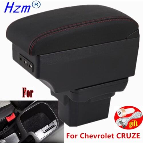 For Chevrolet CRUZE Armrest For Chevrolet CRUZE Car Armrest box Retrofit parts Storage box car accessories Interior with USB LED