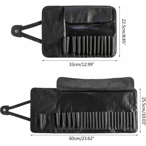 Professional 12/24 Slot Makeup Brush Holder Cosmetic Organizer Rolling Bag Case Container Pouch Bags G5AE