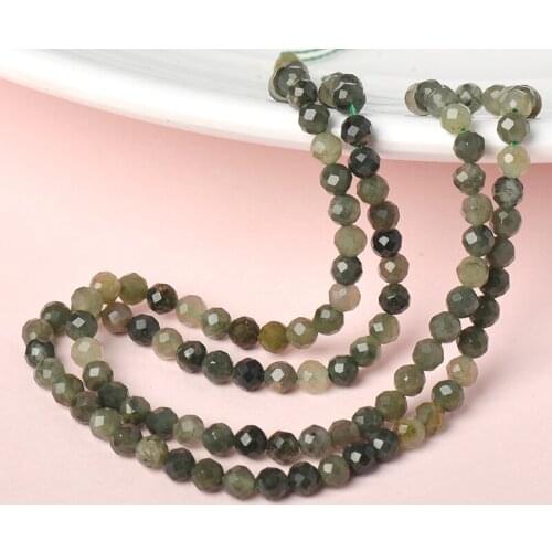 Clear with Simple and generous blue and grey blend and arrange 3mm-2mm Green hair stone Loose beads