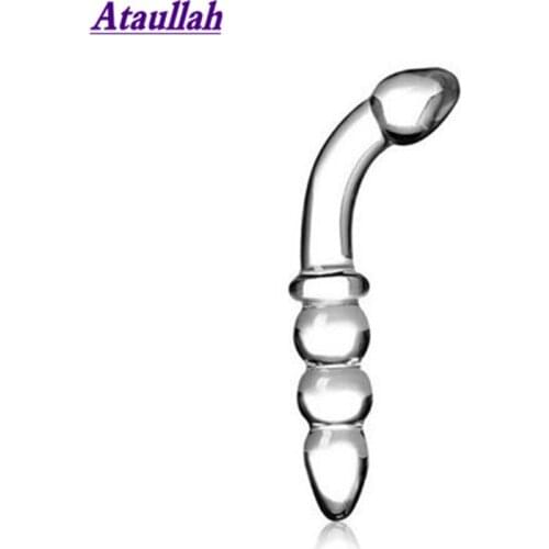 Pyrex Glass Dildo Fake Penis Crystal Anal Beads Butt Plug Prostate Massager G Spot Female Masturbation Toys ST223