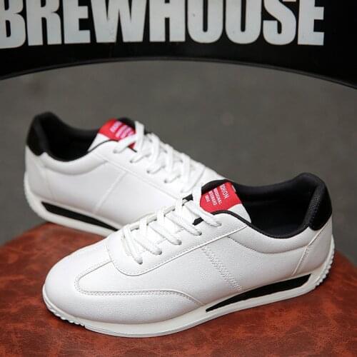 QZHSMY Leather Mens Shoes Sneakers 2021 White Women And Men Platform Spring Flats Light Lace-up Rubber Shoes Couples Love Shoes