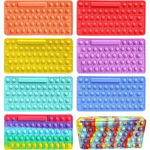 Sensory Toy Autism Special Stress Reliever Case Push Needs Bubble Sensory Students Stationery Storage Box