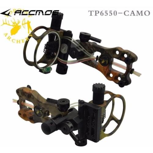 TP6550 Toppoint Archery Hunting Compound Bow Sight 5 pin Bow Sight 0.019",Micro Adjustable,Tool less design
