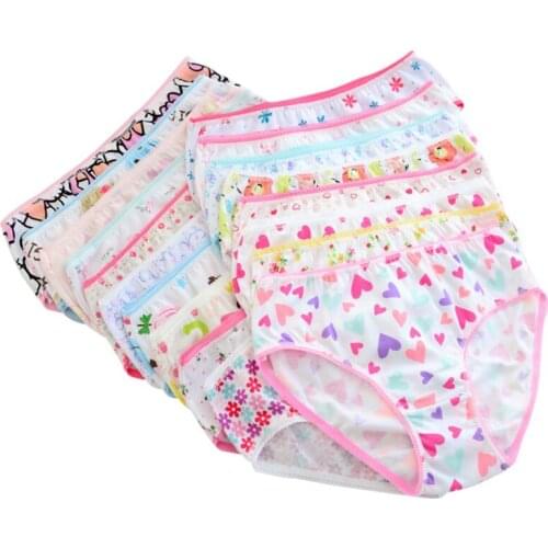 6pcs/set Baby Panties Cotton Kids Underpants Baby Girl Print Briefs Panties For Girls Childrens Underpants Random Color