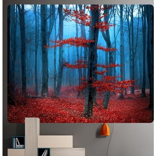 Misty virgin forest psychedelic scene home decoration art tapestry hippie bohemian decoration wall hanging tapestry