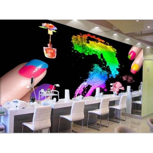 WDBH Custom photo 3d wallpaper Black nail polish manicure shop background home decor 3d wall murals wallpaper for walls 3 d