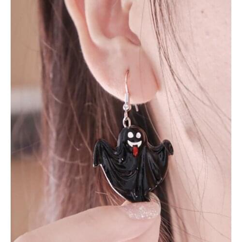Women Halloween Drop Dangle Earring Christmas xms Vintage Long Big Ghost Horror Bat Fashion Jewelry Accessories Party Home Decor