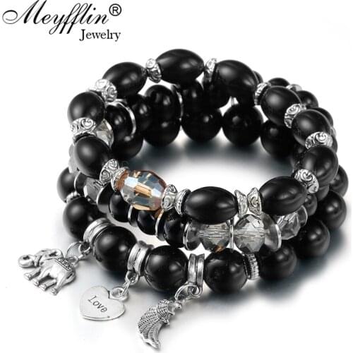 Boho Beaded Bracelets & Bangles for Women Fashion Elephant Heart Bracelet Charms Jewelry Multilayer Pulseiras Bijoux