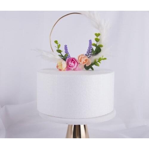 1 X Handmade Wheat Cake Topper Lavender Flowers Garland Wedding Party Cake Deco Supplies