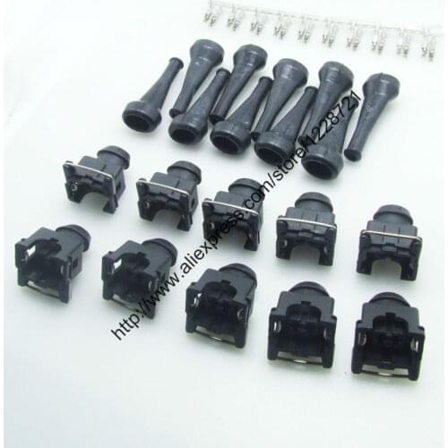 10Sets/lot 2Pin 10X EV1 Short plug Female Fuel Injector Connector 750cc 1000cc 650cc for AUDI VW Skoda Passat VAG group