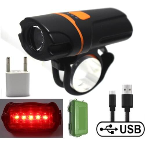 1000 Lumen 6 Mode USB Rechargeable Bicycle Front Light LED Lamp Cycling Flashlight Waterproof Cycling Safety Accessories
