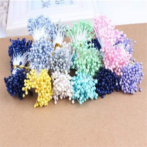 1700pcs Mini DIY Double Heads Pearl Flower Artificial Mini Stamen Handmade Artificial Flowers Christmas Scrapbook Accessories 6Z