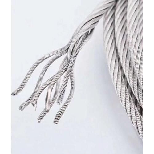 20M 304 Stainless Steel Clothesline soft steel wire 5mm fishing hanging foot tag line 7*19 clothesline lifting rustproof cable