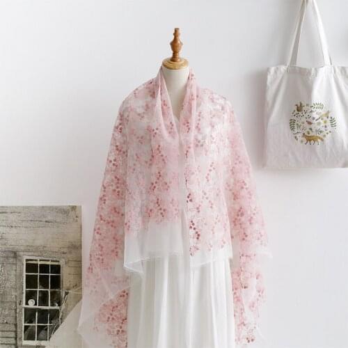 GLace 1Y/Lot High quality organza embroidery cloth white mesh lace fabric for home decoration DIY material cloth TX1625