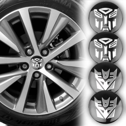 4PCS 56MM Transformers Autobots Car Wheel Center Hub Caps Badge Emblem Sticker Decal Wheel Dust-proof covers logo Decoration