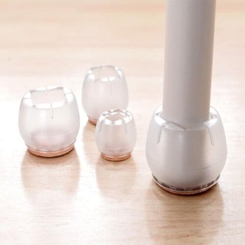 4PC/Bag Silicone Rectangle Square Round Chair Leg Caps Feet Pads Furniture Table Covers Wood Floor Protectors