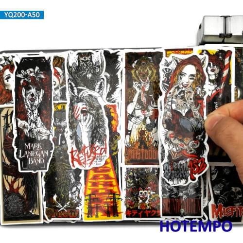 50pcs Fashion Art Style Gothic Totem Hell Demon Dark Stickers for Mobile Phone Laptop Pad Case Luggage Skateboard Decal Stickers
