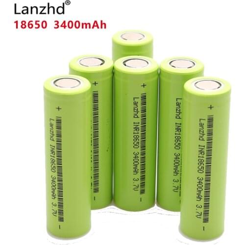 6PCS New Original INR18650 3400mAh Li-lon Battery 18650 3.7V Power Rechargeable batteries 30A discharge For Tools Flashlight