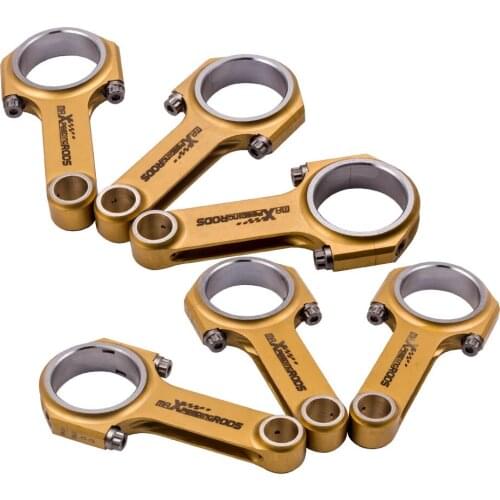 6x Titanizing Connecting Rods for Porsche 911 2.4L 2.7L Conrods Con Rod 127.75mm 800HP ARP2000 Botls H-beam Bielle Pleuel